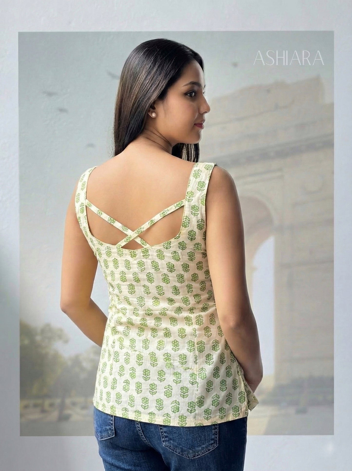 Vaani Kurti- Green Floral