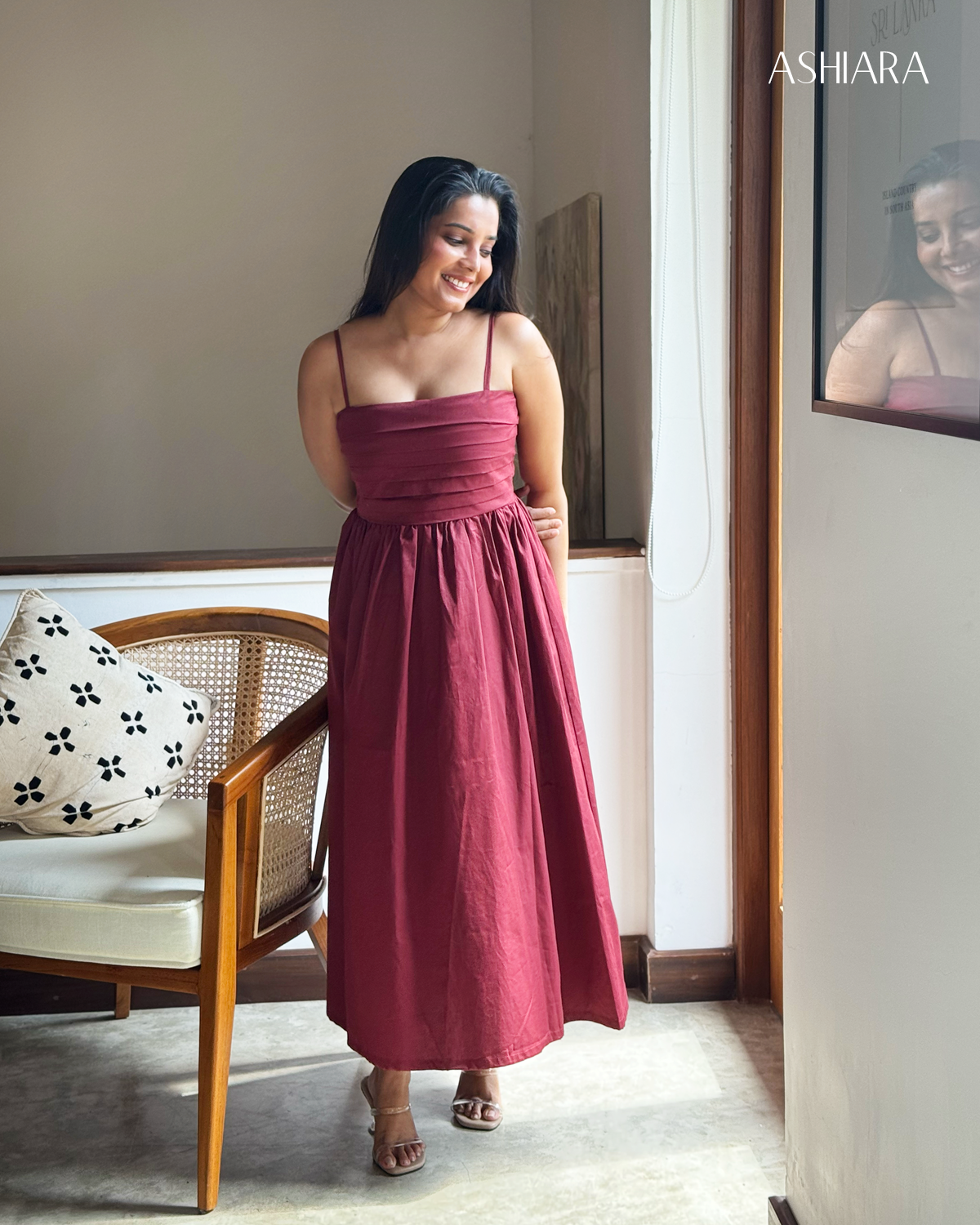 ASHIARA PRINCESS MAXI DRESS - Maroon