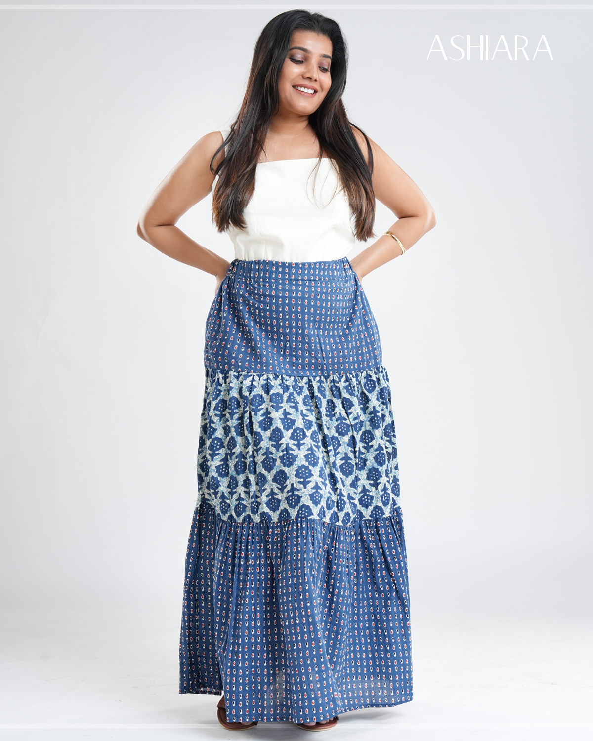 NINA MAXI SKIRT- Navy Blue