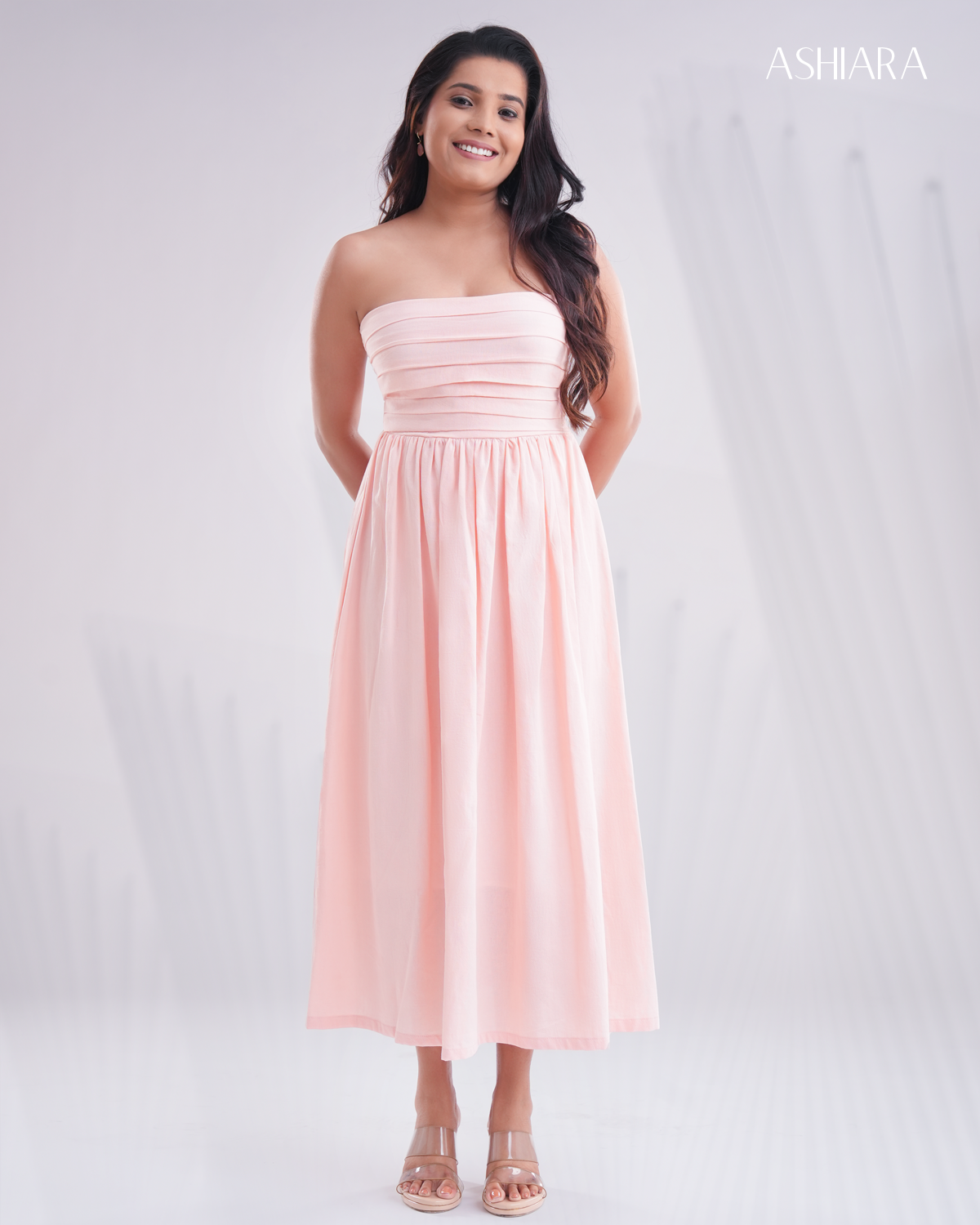 Princess Midi Dress-Peach