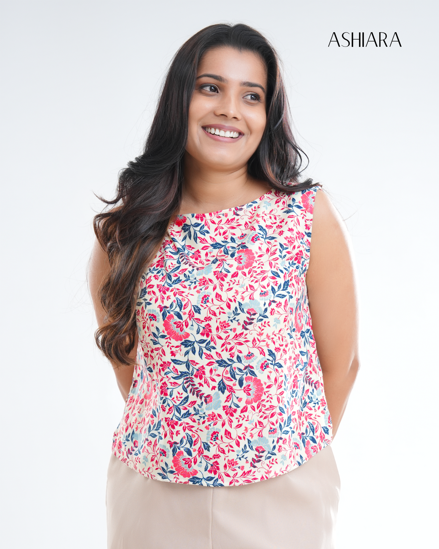 Luna Top- Pink floral