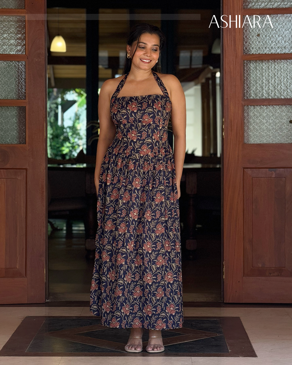 FLORA MAXI DRESS - Navy