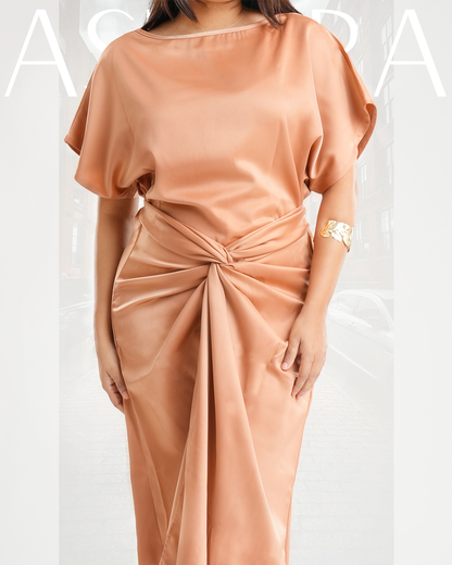 LOTUS MAXI DRESS- Rose Gold