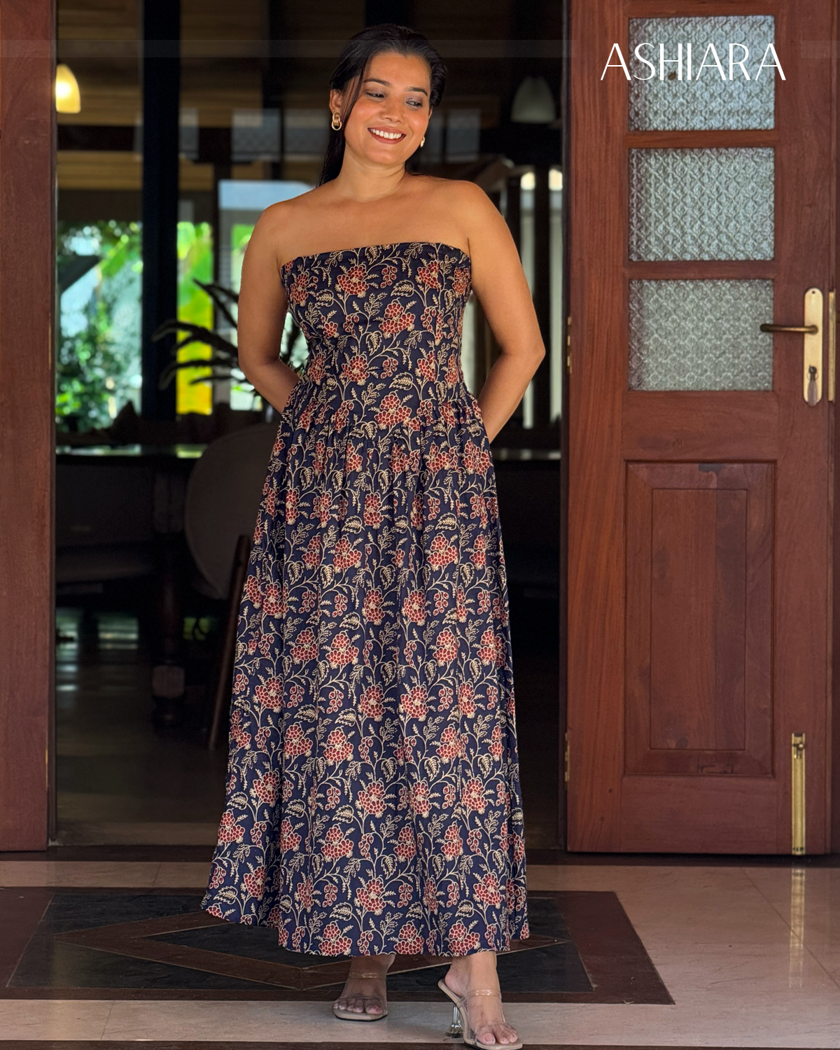 FLORA MAXI DRESS - Navy