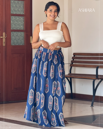 AURELIA WRAP SKIRT -Blue