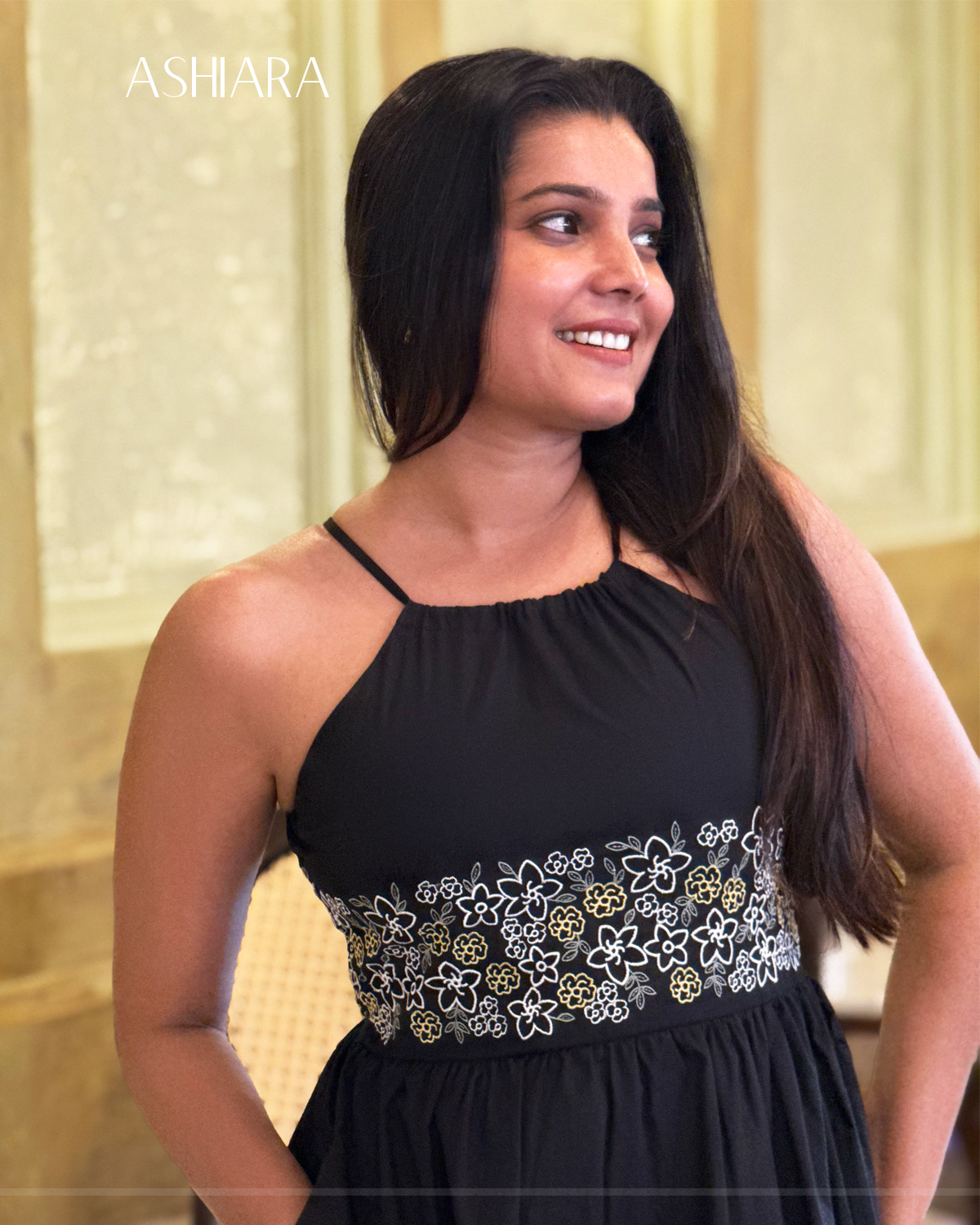ELARA Embroidery Dress- Black