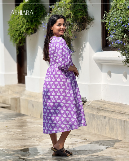 SARA MIDI DRESS -Purple