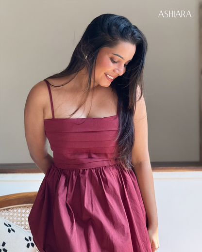 ASHIARA PRINCESS MAXI DRESS -  Maroon
