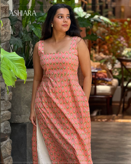TARA Kurta- Peach
