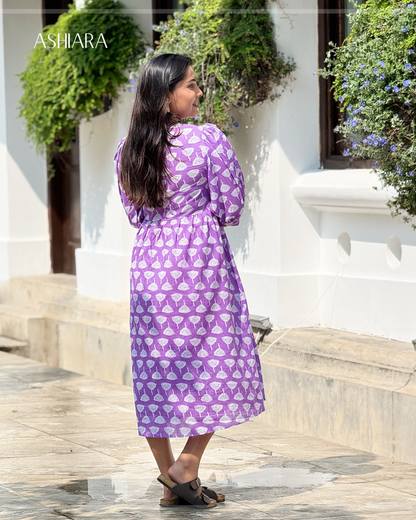SARA MIDI DRESS -Purple