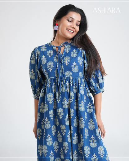 SARA MIDI DRESS - Dark Blue