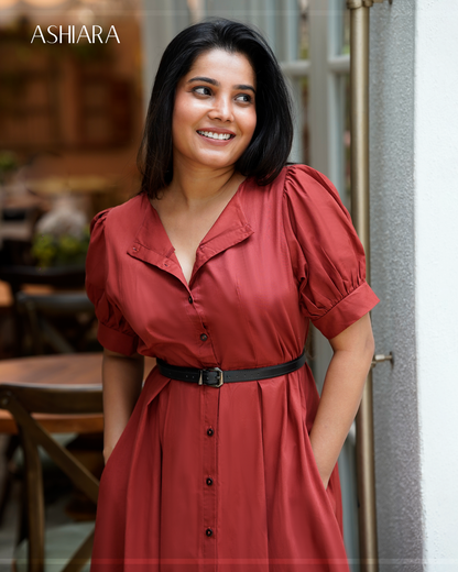 CATHY Dress - Terracotta