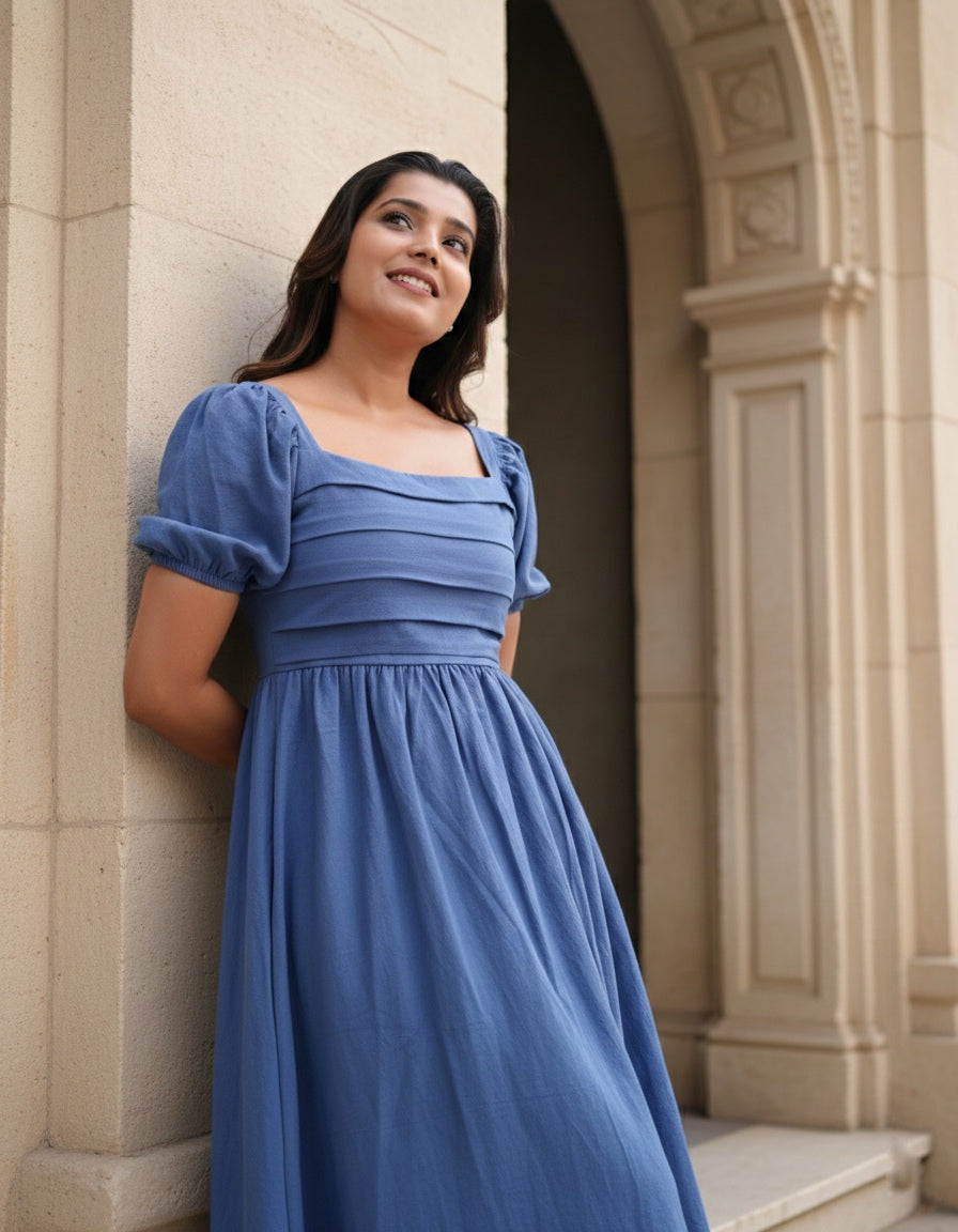 BELLA MIDI DRESS -Blue