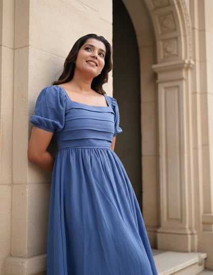 BELLA MIDI DRESS -Blue