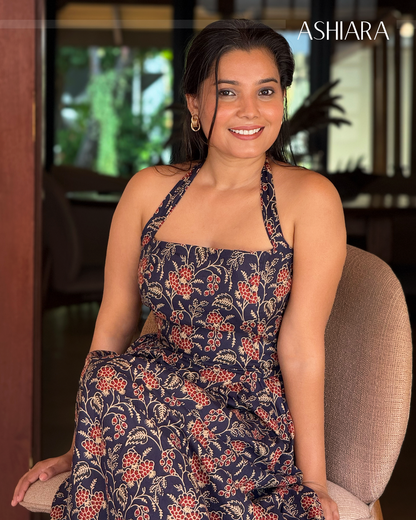 FLORA MAXI DRESS - Navy