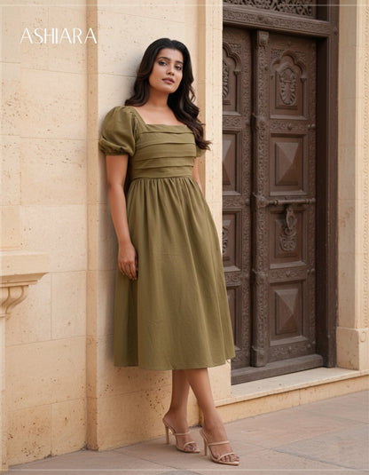 BELLA MIDI DRESS -Green