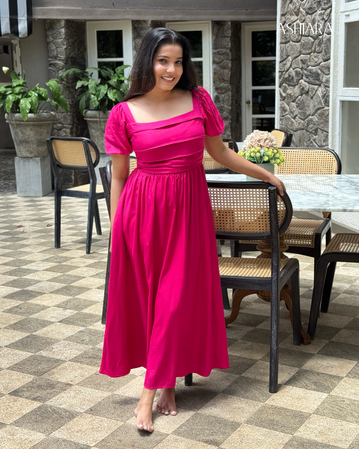 BELLA MAXI DRESS- Hot Pink