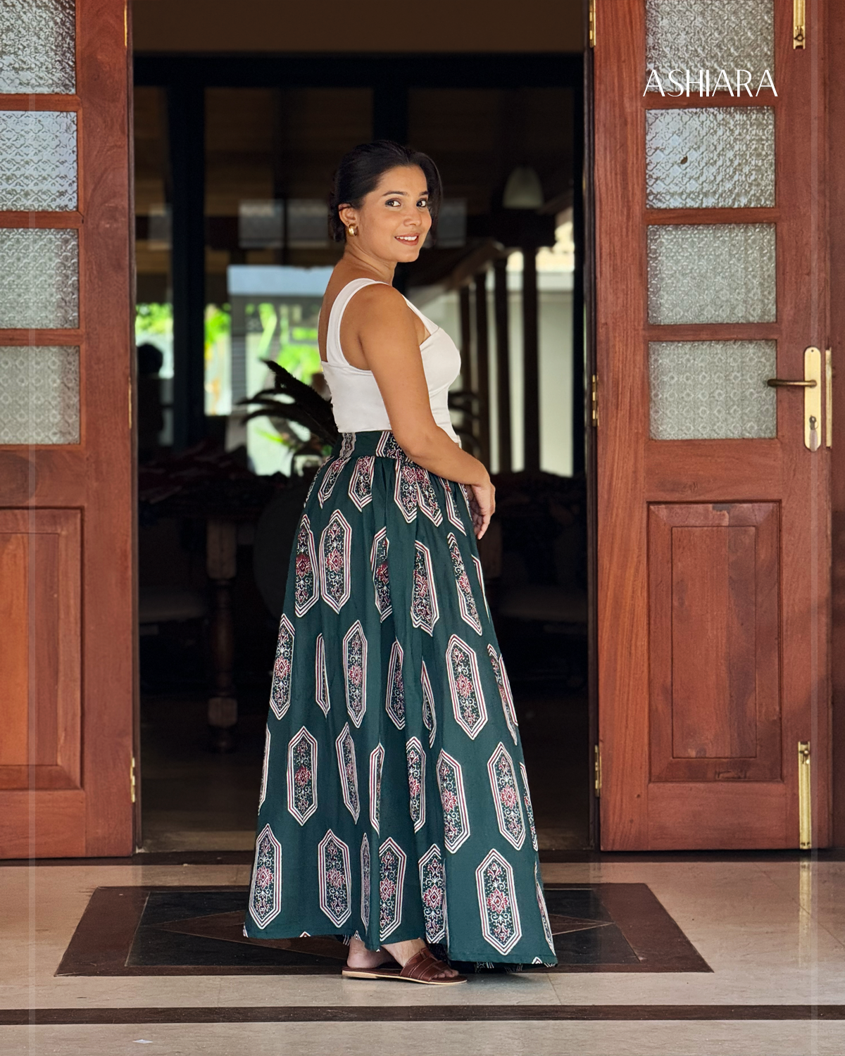 AURELIA WRAP SKIRT -Green
