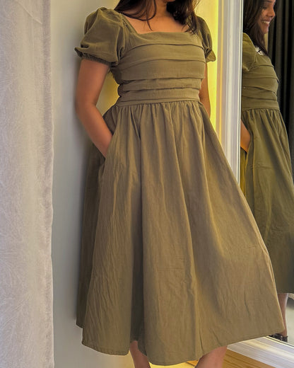BELLA MIDI DRESS -Green