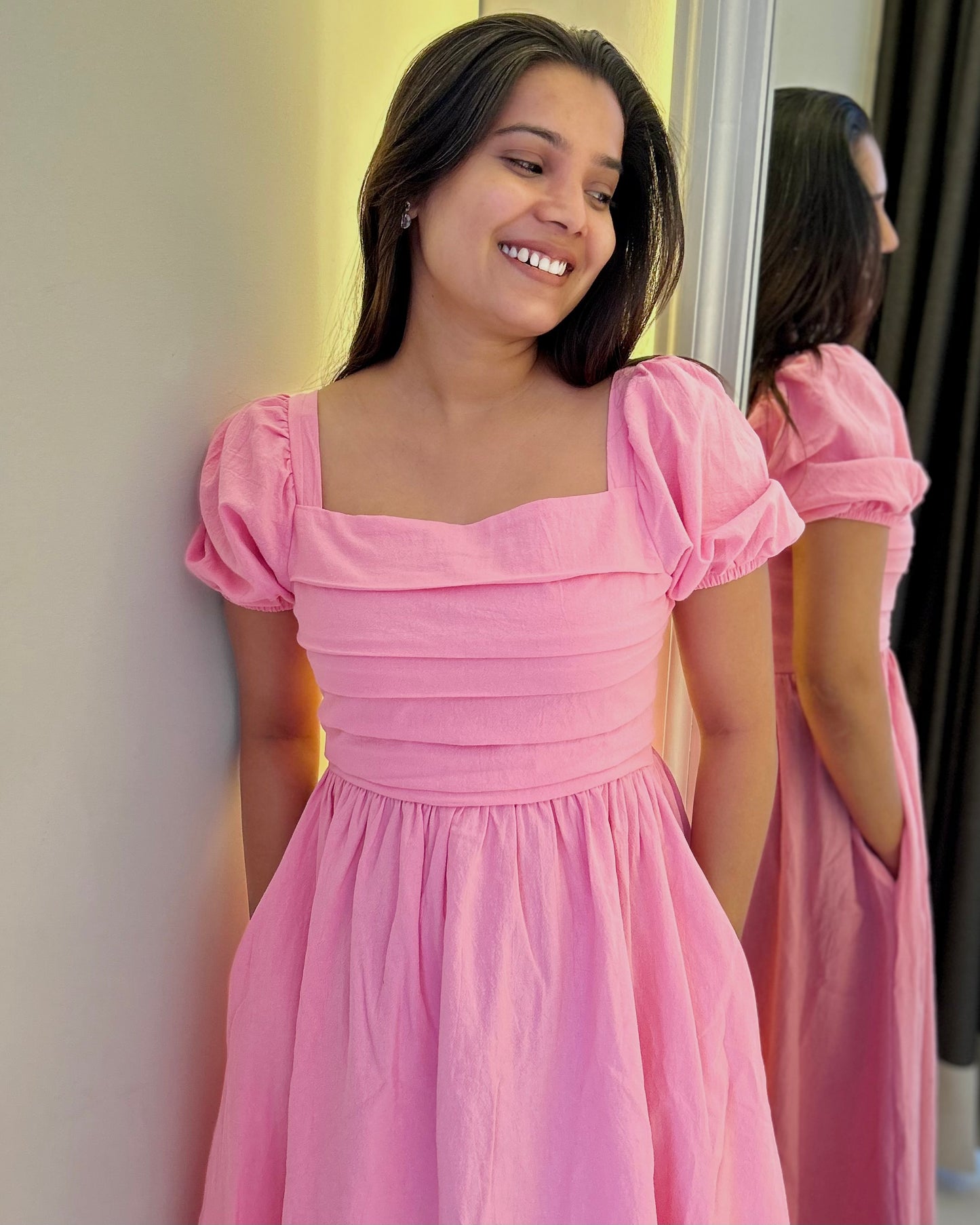 BELLA MIDI DRESS -Pink