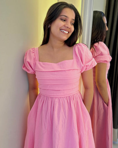 BELLA MIDI DRESS -Pink