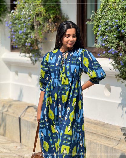 SARA MIDI DRESS -Blue