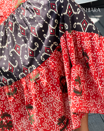 AMELIE MAXI - Black & Red