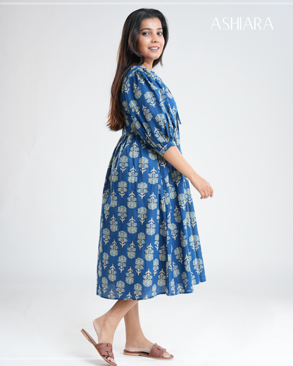 SARA MIDI DRESS - Dark Blue