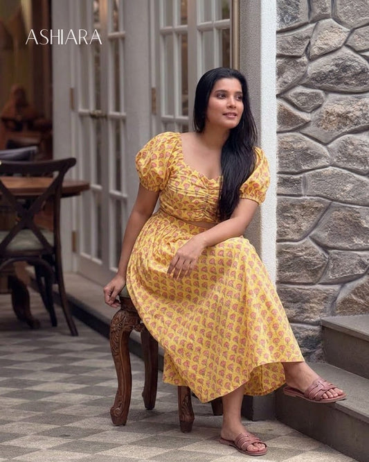 KETHAKI Dress- Yellow