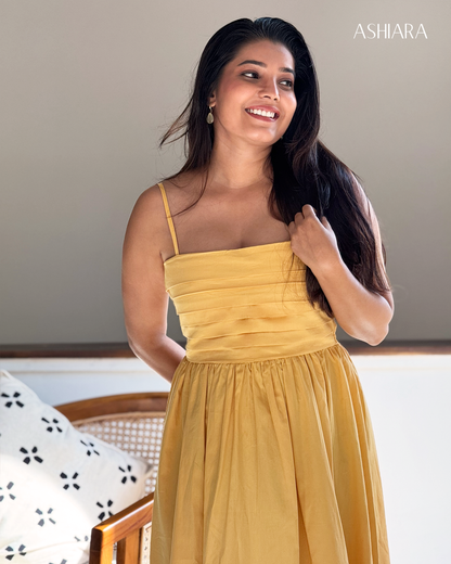 ASHIARA PRINCESS MAXI DRESS - Yellow