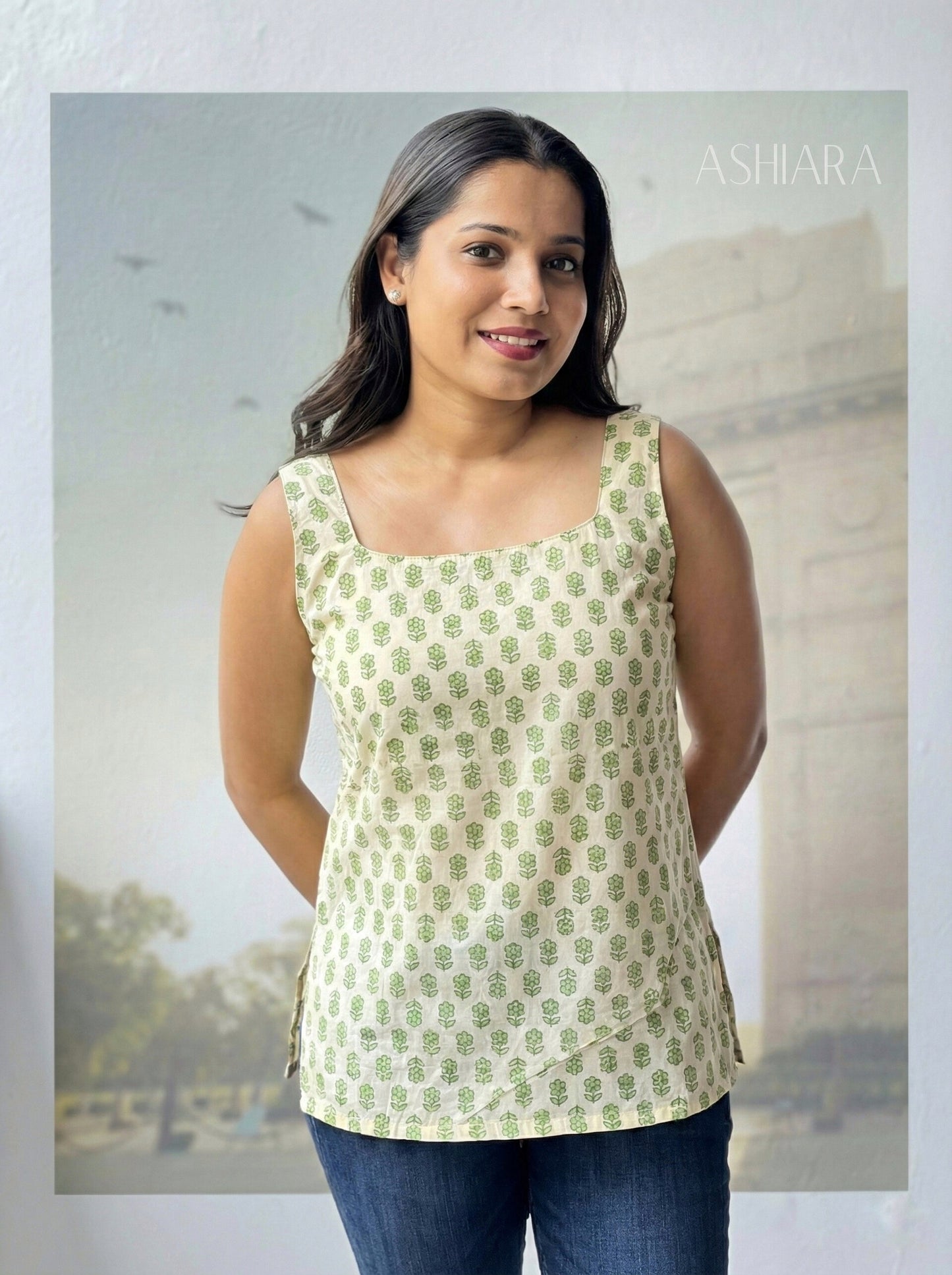 Vaani Kurti- Green Floral