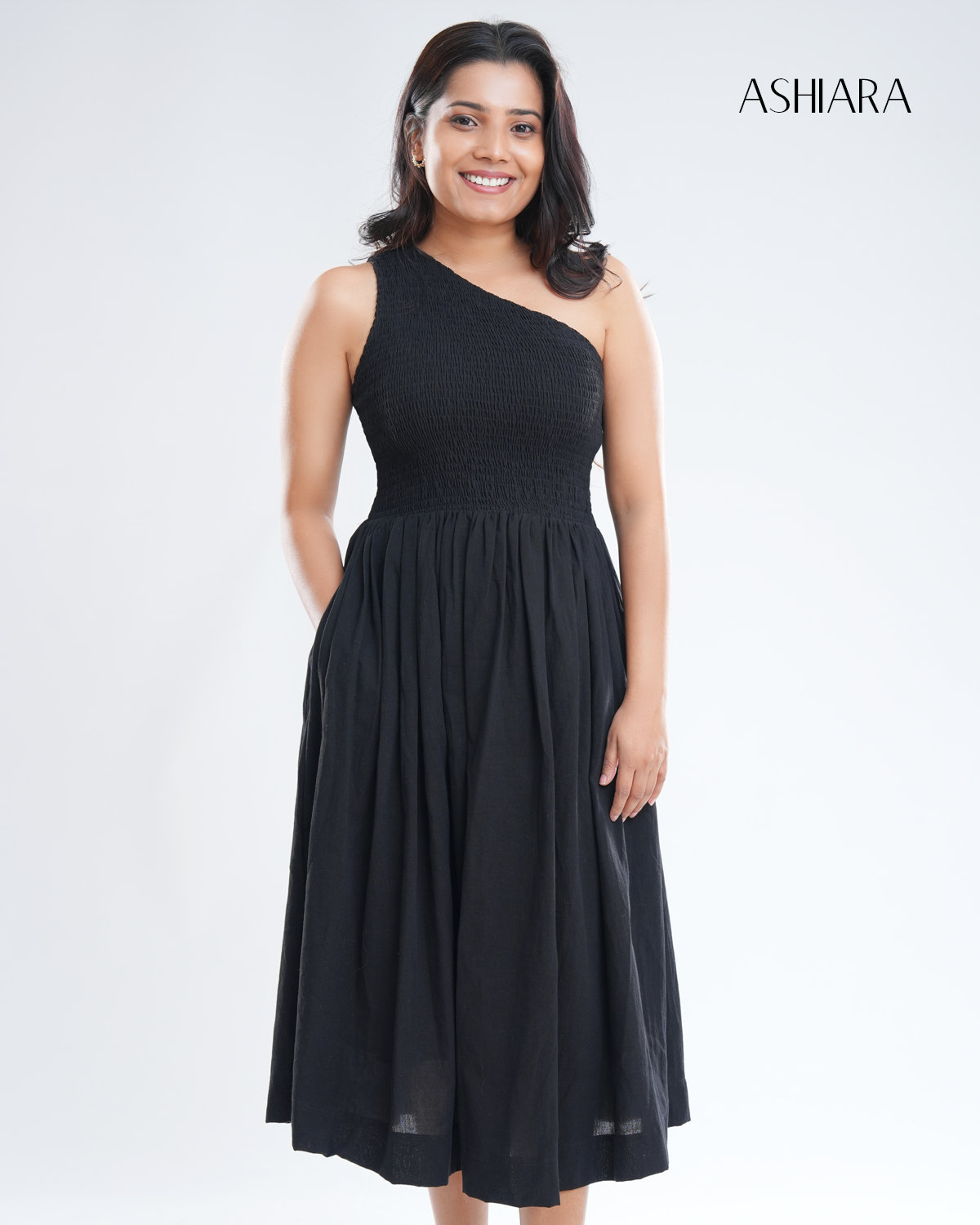 Celeste Midi Dress-Black