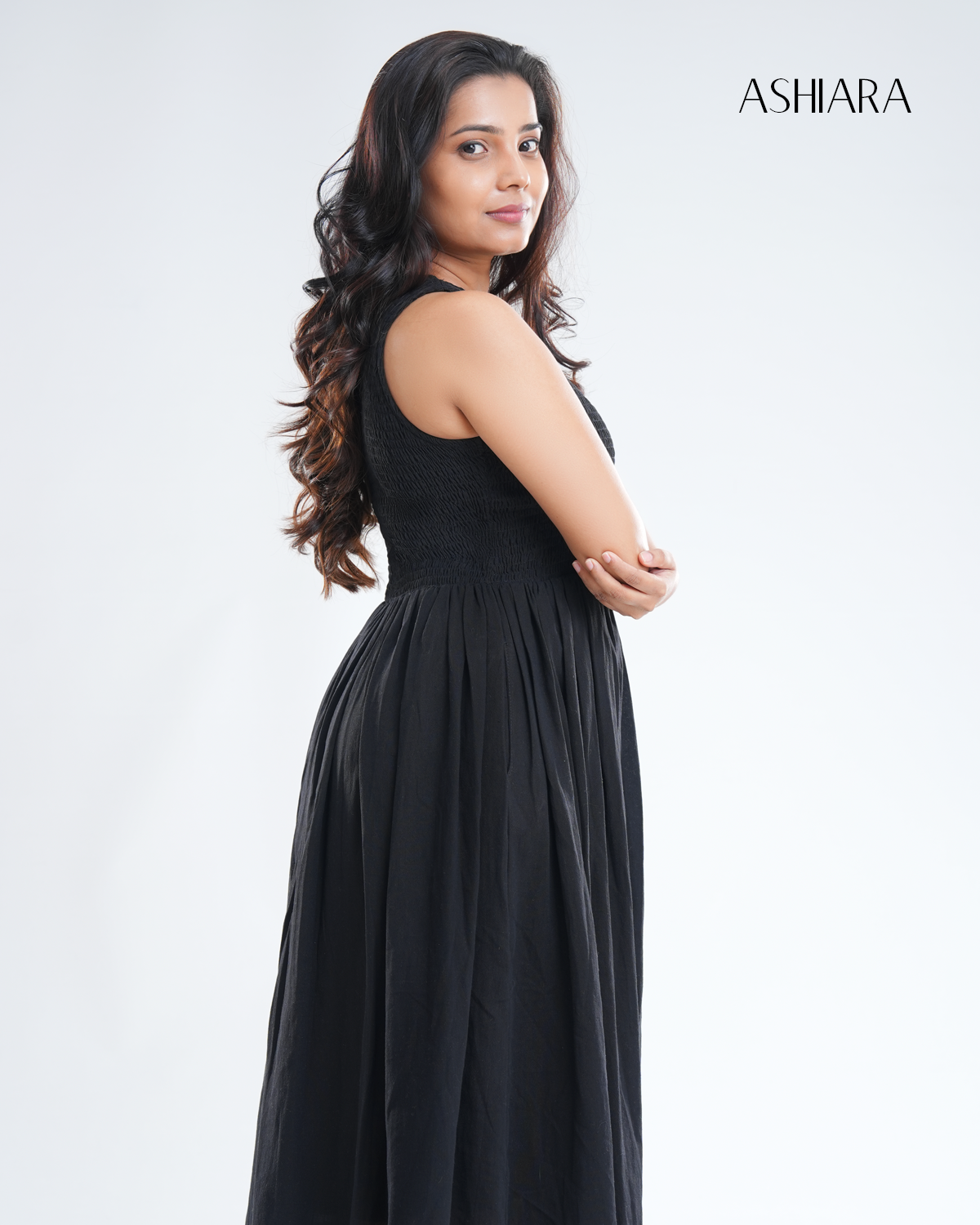 Celeste Midi Dress-Black