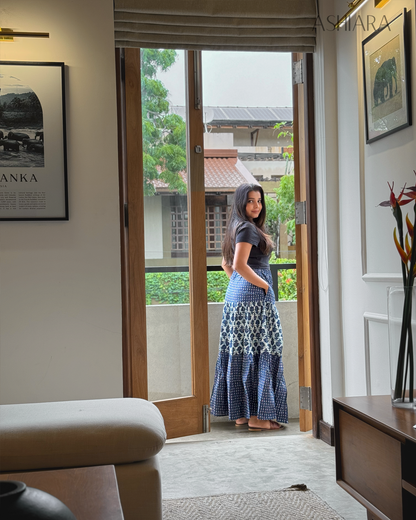 NINA MAXI SKIRT- Navy Blue