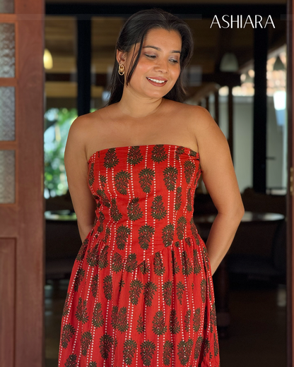 FLORA MAXI DRESS - Red