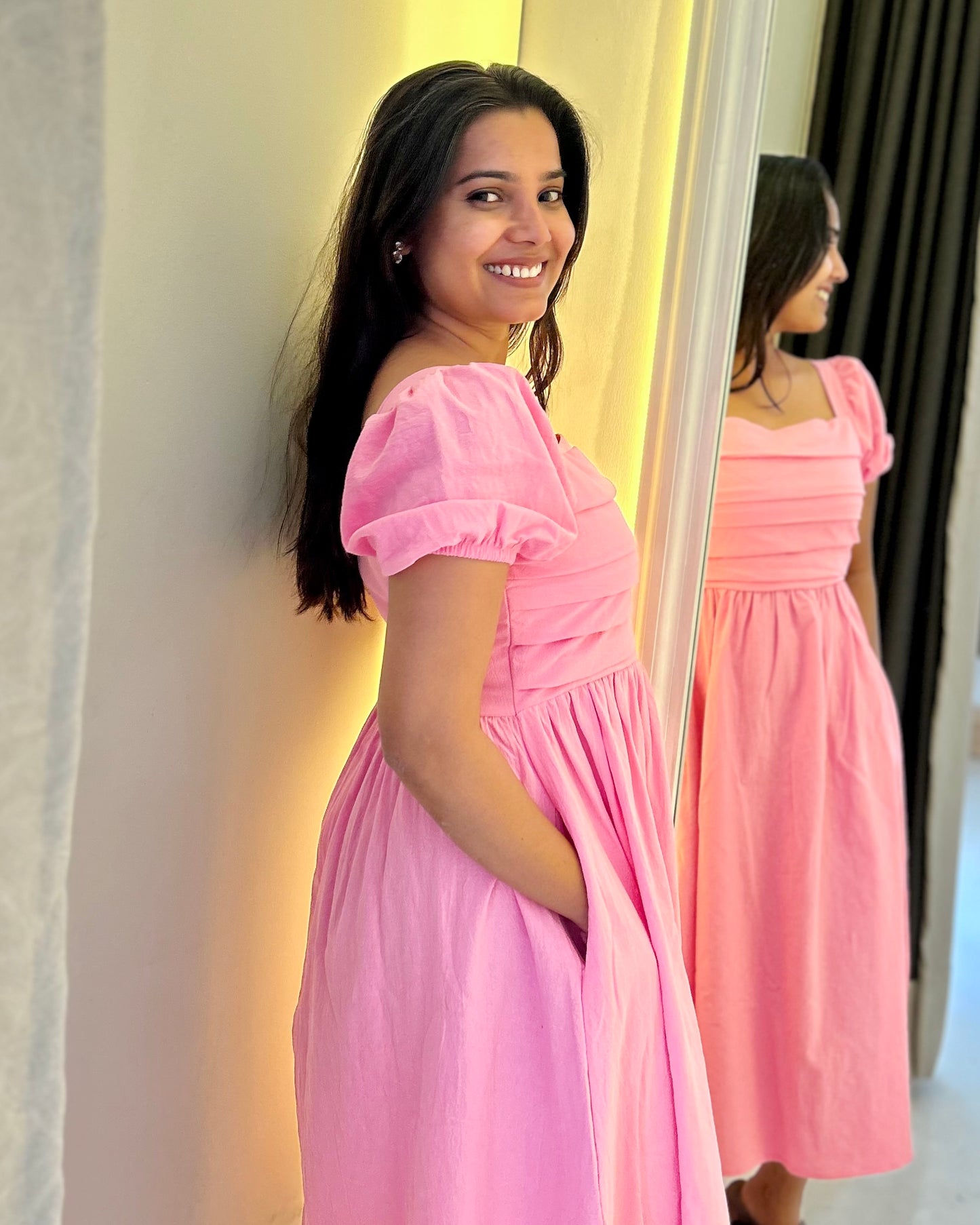 BELLA MIDI DRESS -Pink