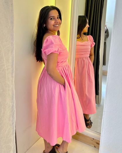 BELLA MIDI DRESS -Pink