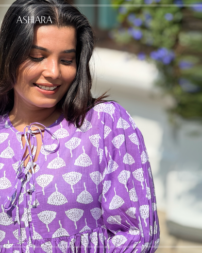 SARA MIDI DRESS -Purple