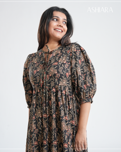 SARA MIDI DRESS - Black