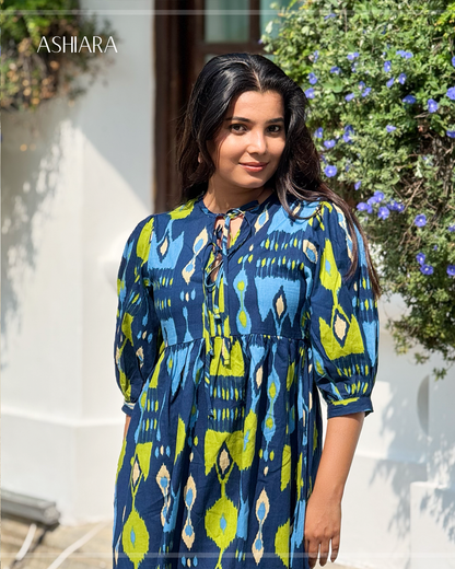 SARA MIDI DRESS -Blue