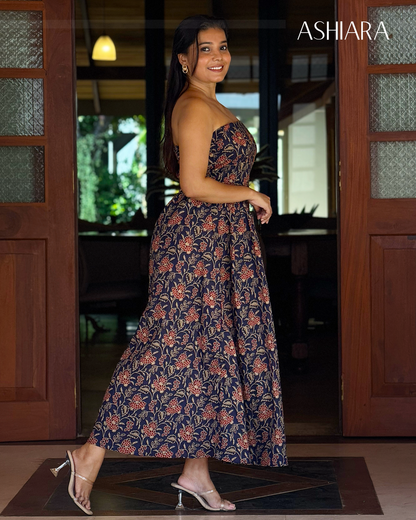 FLORA MAXI DRESS - Navy