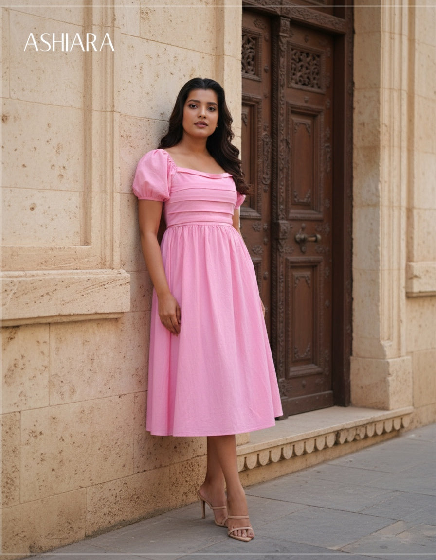 BELLA MIDI DRESS -Pink