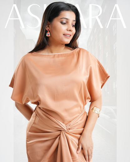 LOTUS MAXI DRESS- Rose Gold