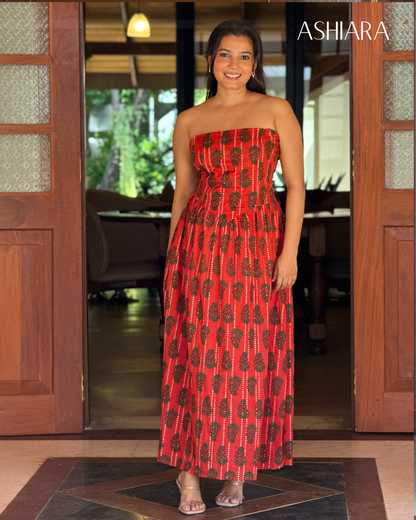 FLORA MAXI DRESS - Red