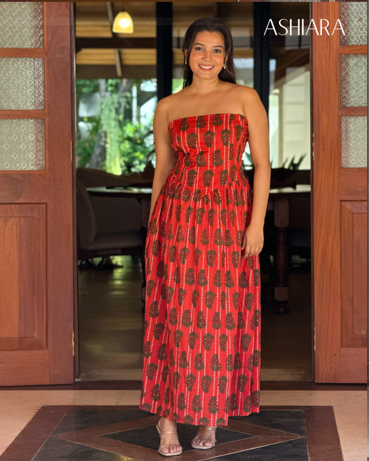 FLORA MAXI DRESS - Red