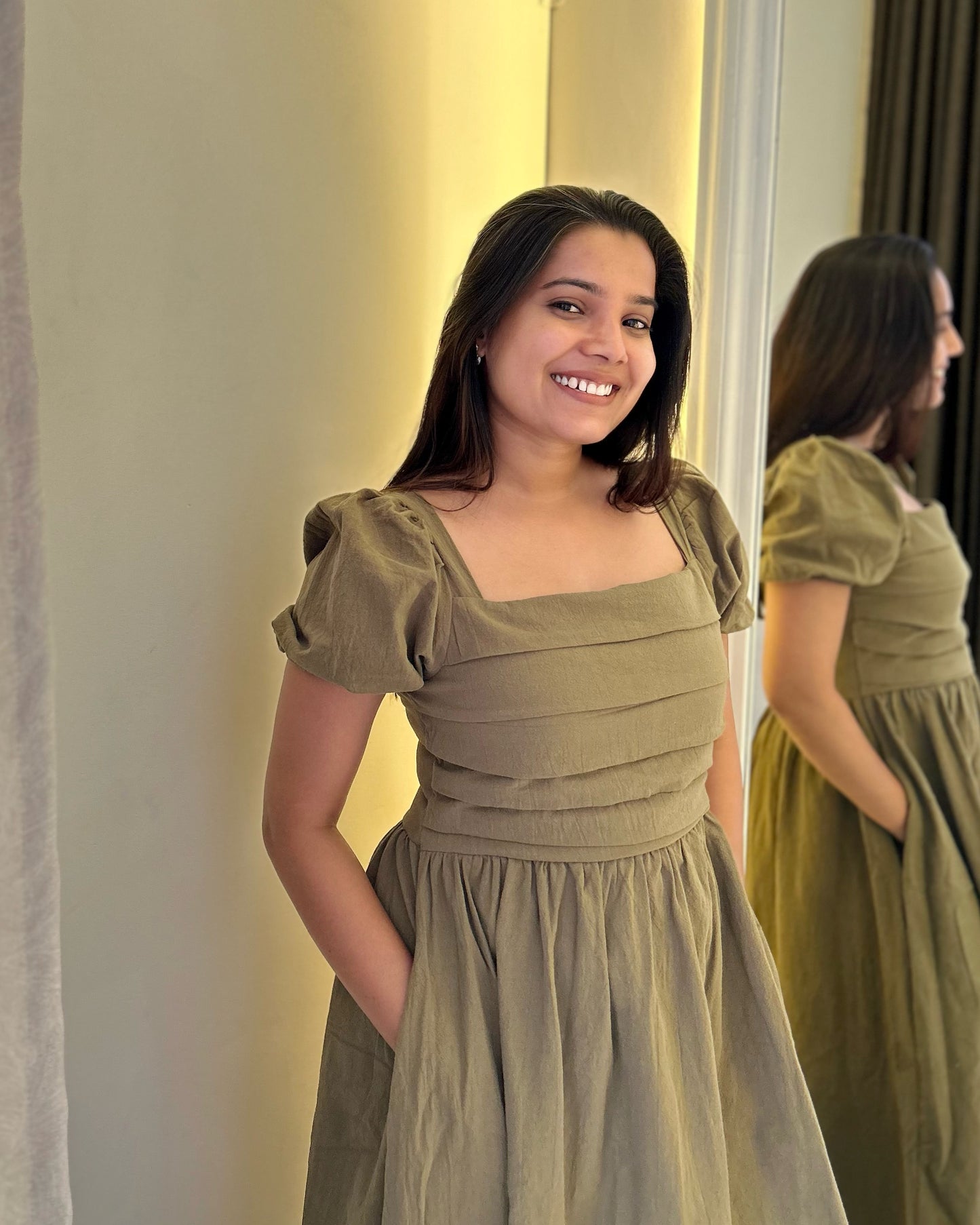 BELLA MIDI DRESS -Green