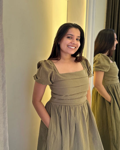 BELLA MIDI DRESS -Green