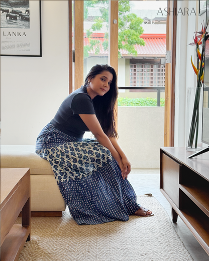 NINA MAXI SKIRT- Navy Blue
