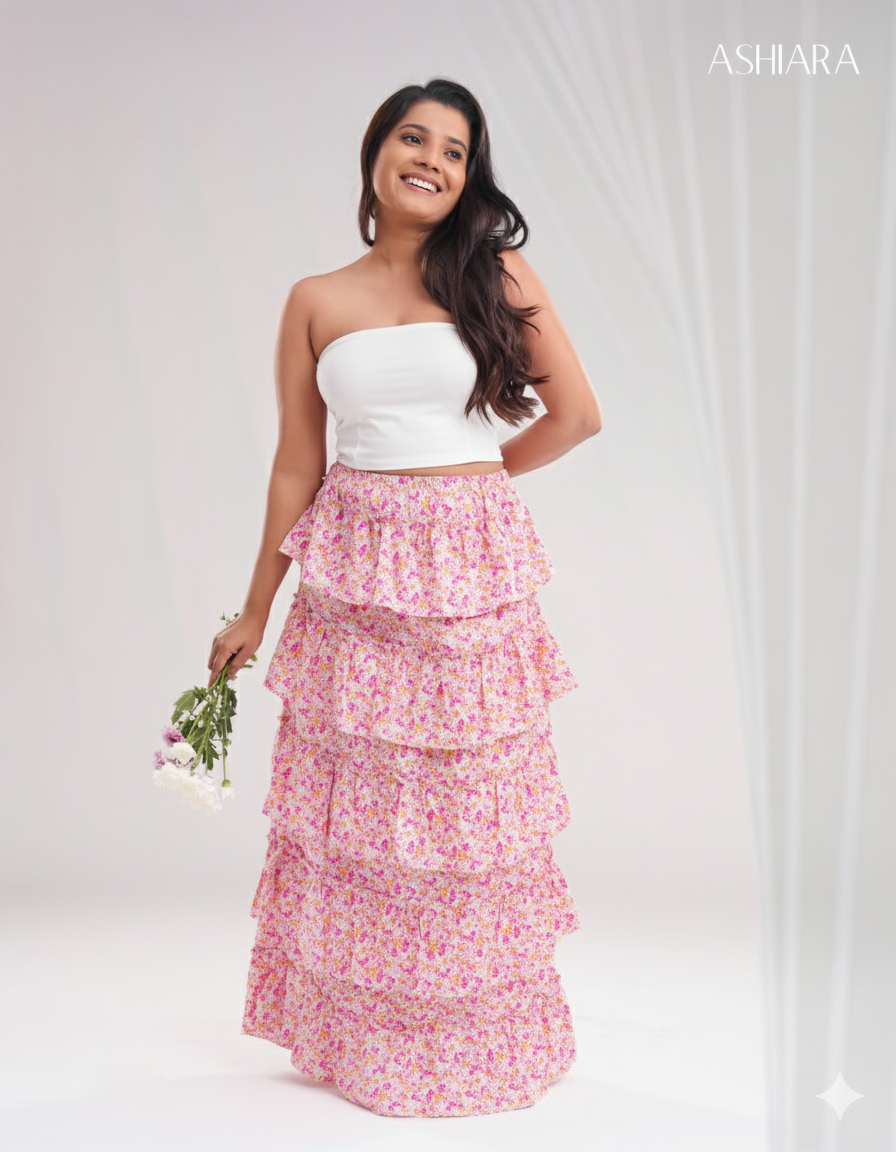 Paisley Ruffle Skirt