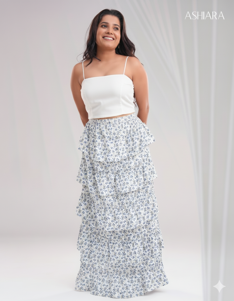 Paisley Ruffle Skirt